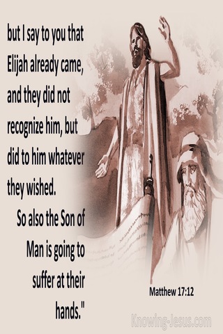 Matthew 17:12 Elijah Already Came, And They Did Not Recognize Him (pink)